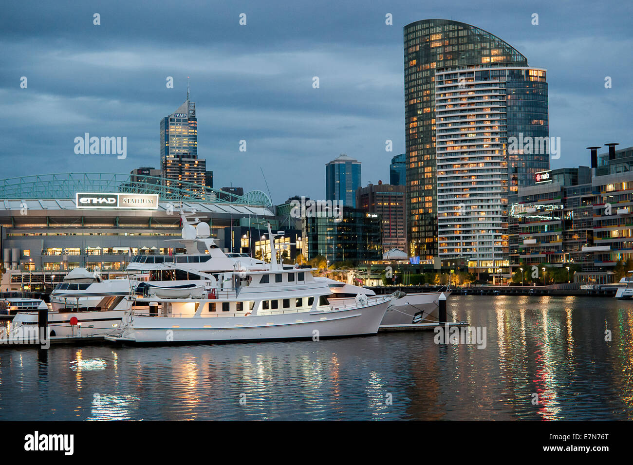 Victoria Harbour to Docklands and the Central Business District of Melbourne, Australia Stock Photo