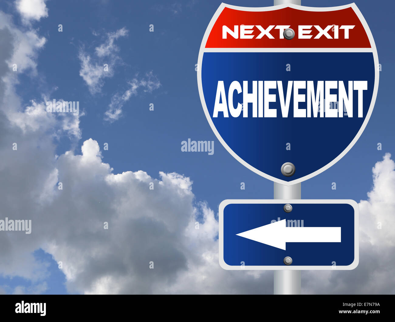 Achievement road sign Stock Photo