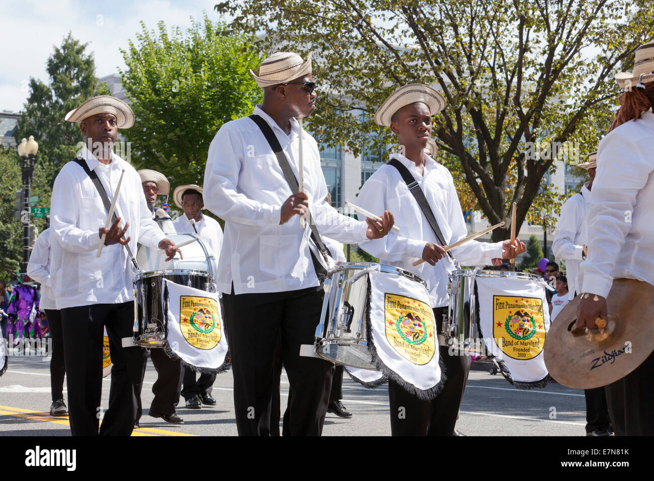 Afro-Panamanian marching band Stock Photo