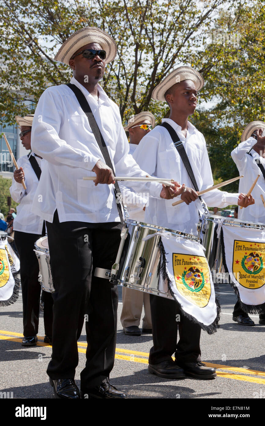 Afro-Panamanian marching band Stock Photo