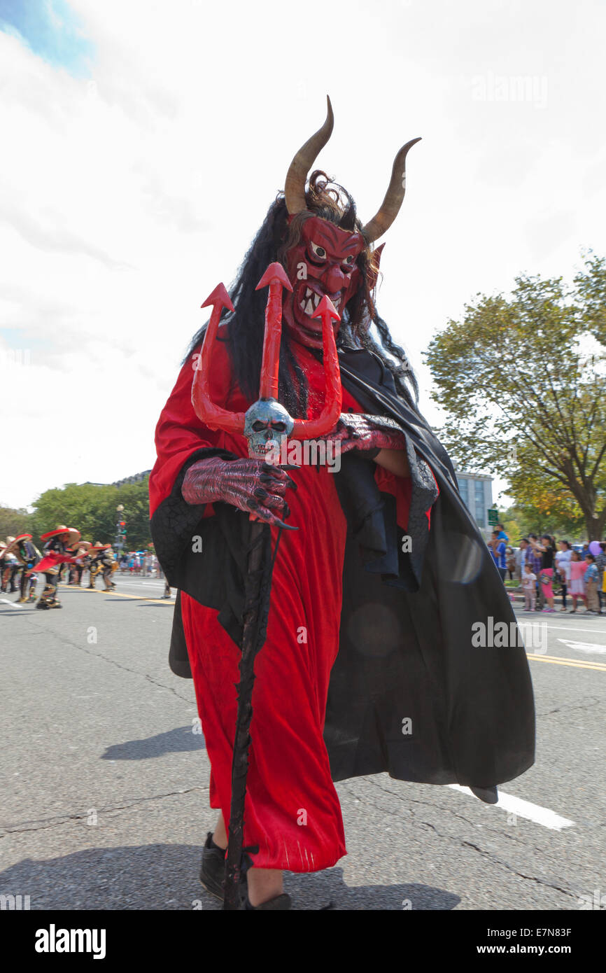 El diablo (the devil) character at Latin festival - Washington, DC USA Stock Photo