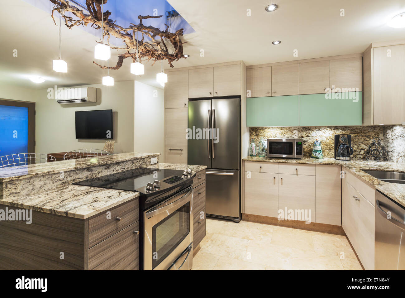Modern Contemporary Kitchen Home Interior Stock Photo - Alamy