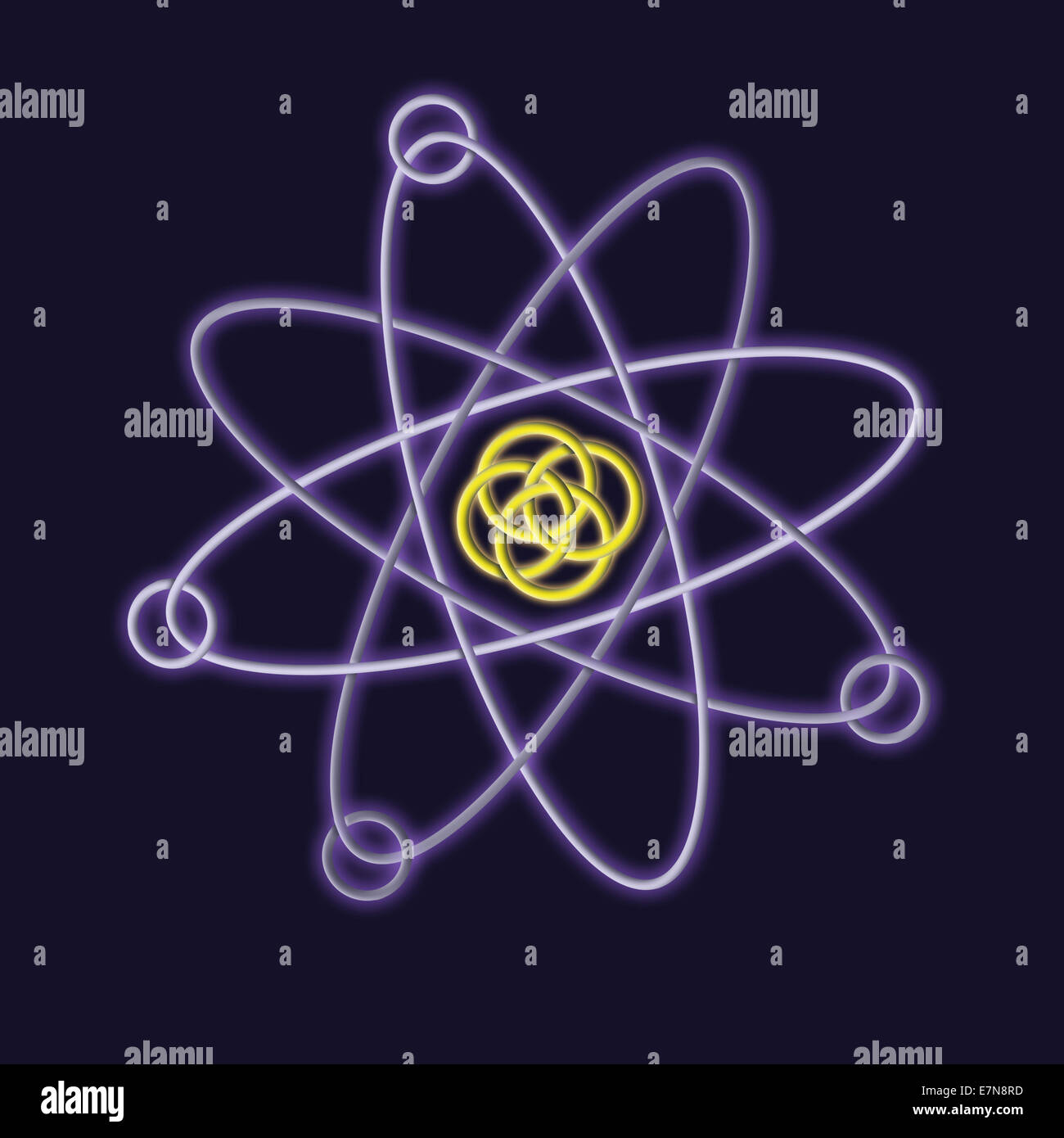 Gold Silver Line Atomic Structure Stock Photo
