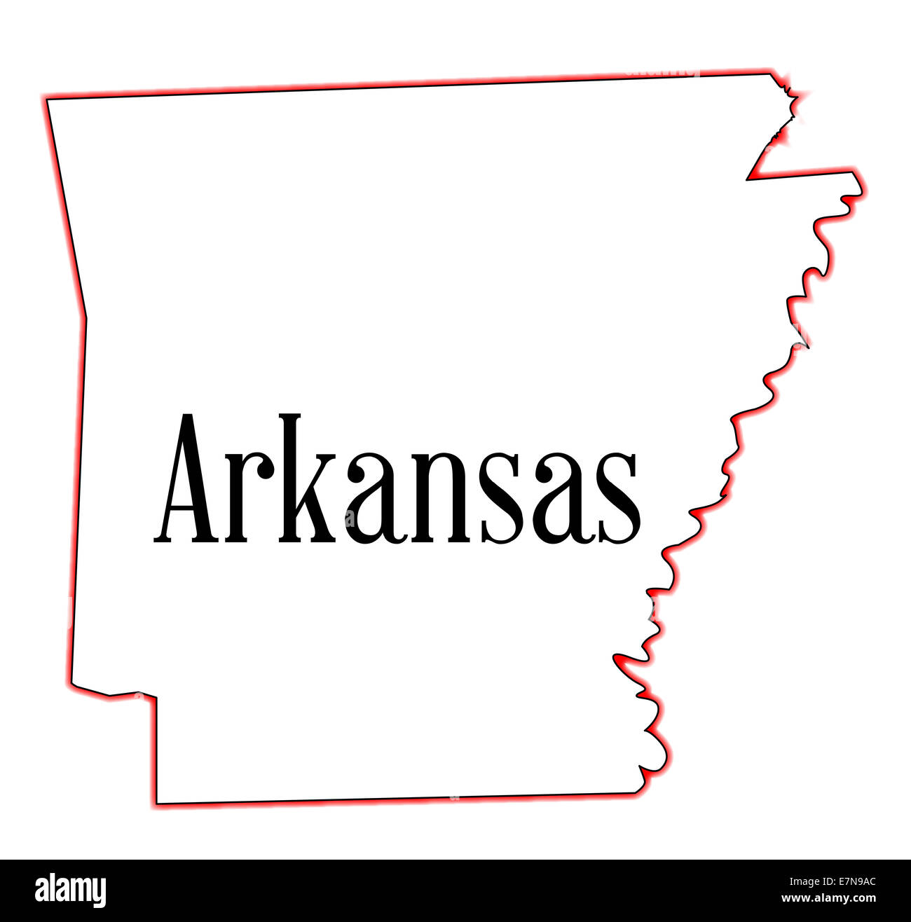 State Map Outline Of Arkansas Over A White Background Stock Photo Alamy State Map Outline Of Arkansas Over A White Background E7N9AC