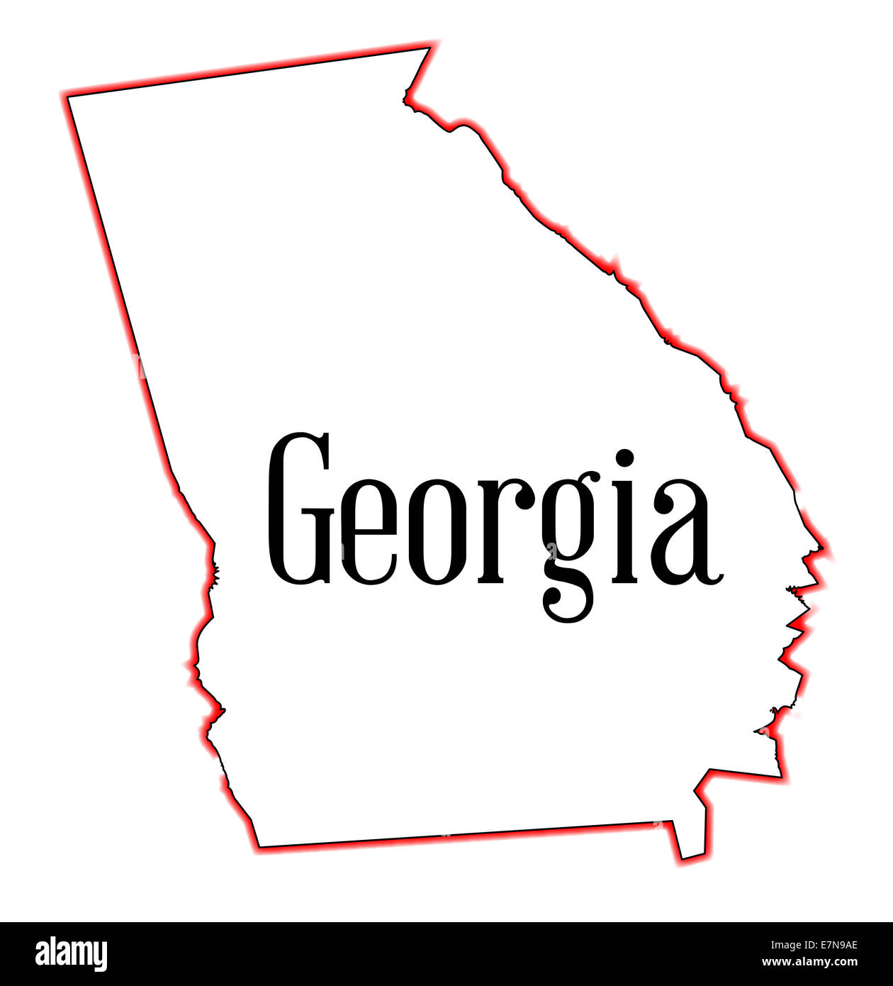 State map outline of Georgia over a white background Stock Photo - Alamy