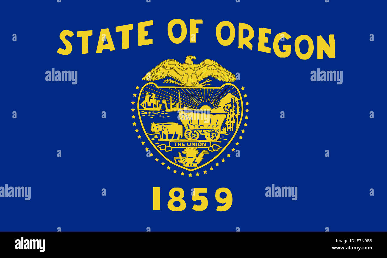 An illustration of the state of Oregon state flag Stock Photo - Alamy