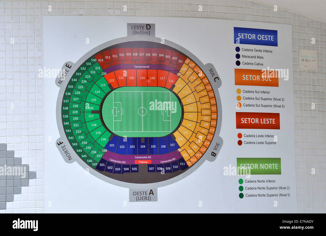 map of Maracana stadium Rio de Janeiro Brazil Stock Photo
