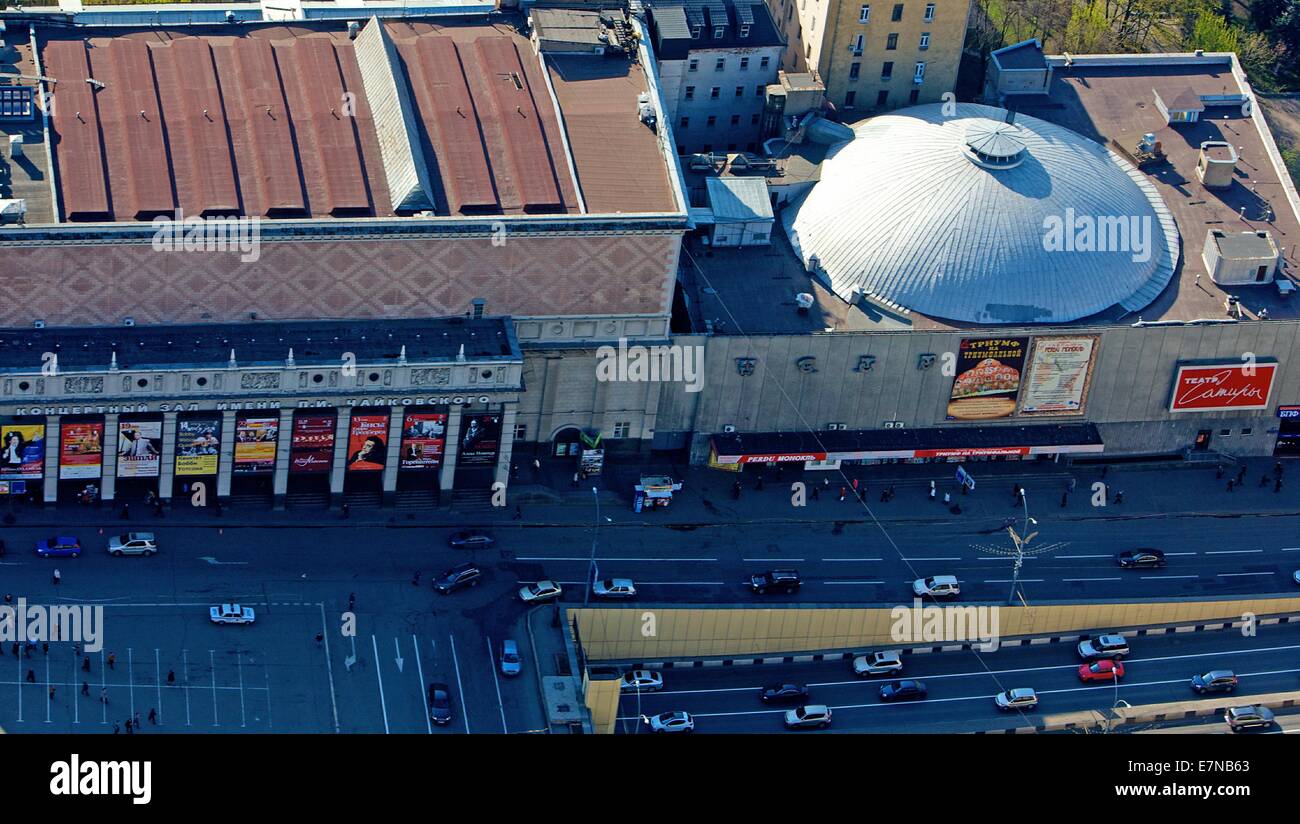 Russia, Moscow. Tchaikovsky Concert Hall and Moscow Academic Satire ...