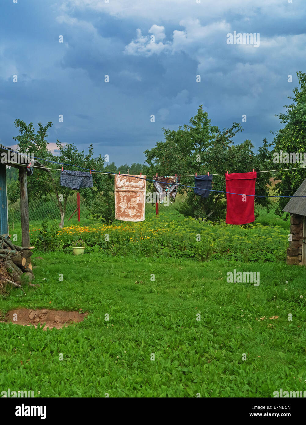 Village house yard Stock Photo Alamy