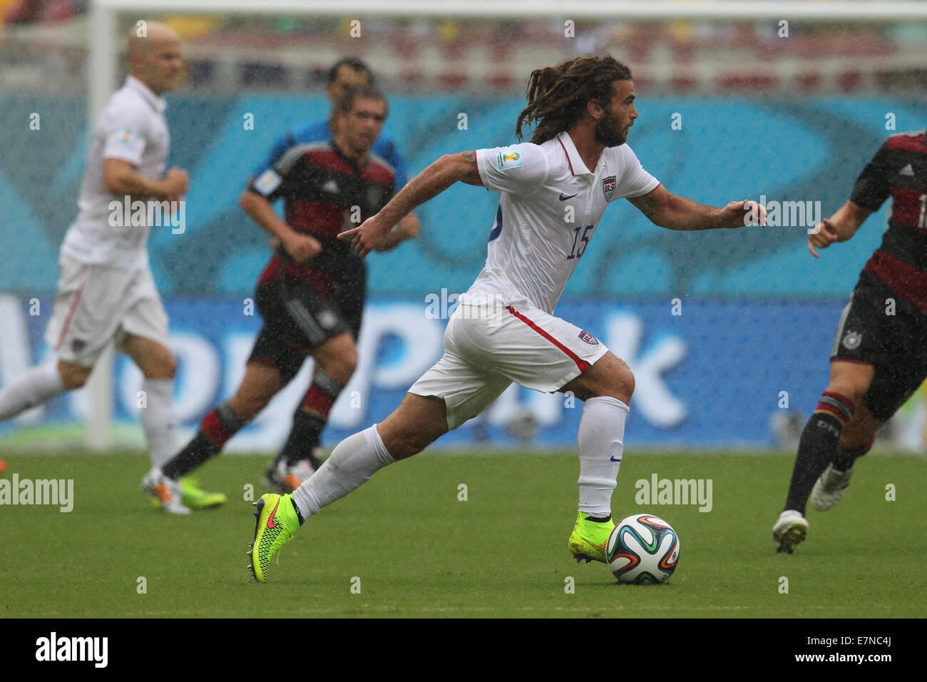 Kyle Beckerman of USA. USA v Germany. Group match. FIFA World Cup Brazil 2014. Arena Pernambuco Recife. 26 June 2014. Stock Photo