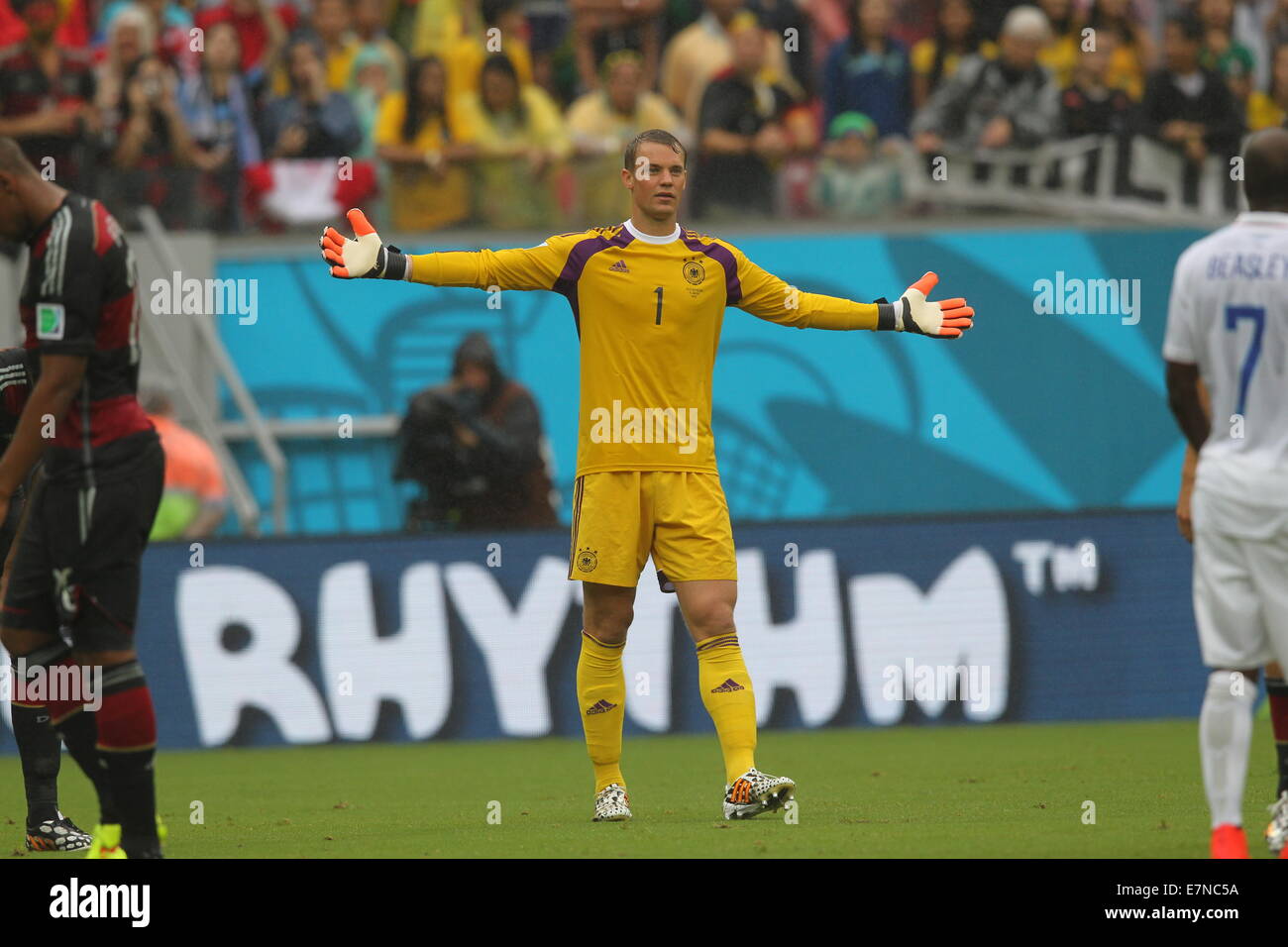 Manuel Neuer of Germany. USA v Germany. Group match. FIFA World Cup Brazil 2014. Arena Pernambuco Recife. 26 June 2014. Stock Photo