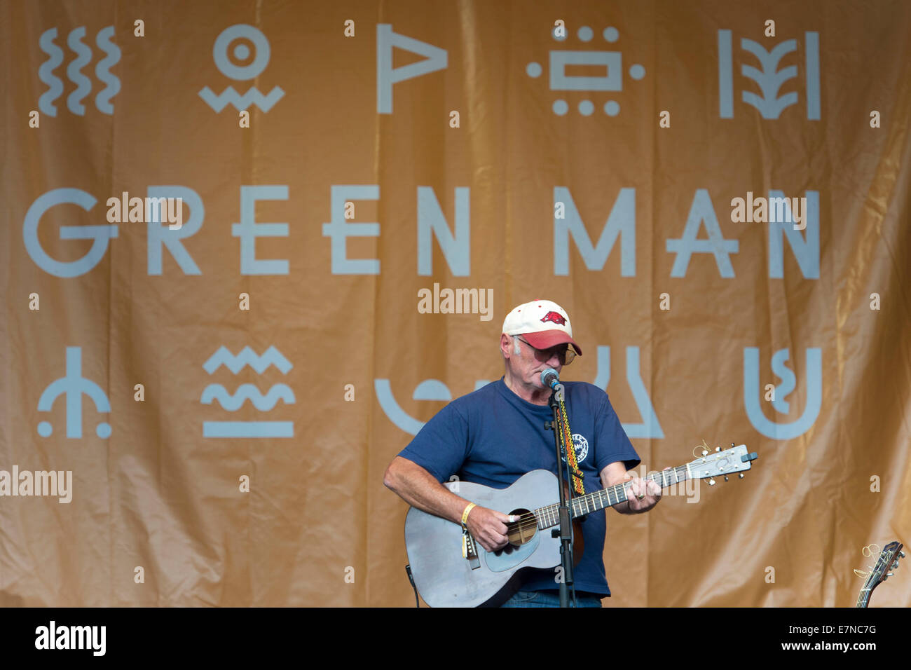 Michael Chapman performs during the Green Man festival at Glanusk Park. Stock Photo