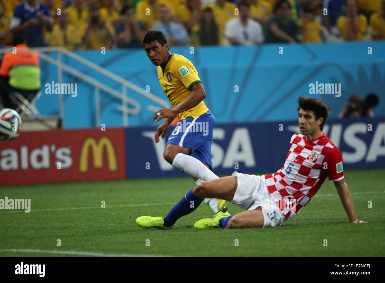 Vedran Corluka. Brazil v Croatia group match FIFA World Cup 2014 Brazil. Arena de Sao Paulo, Sao Paulo. 12 june 2014. Stock Photo