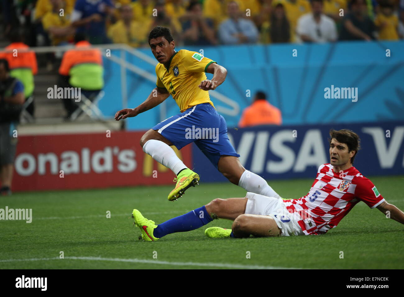 Vedran Corluka. Brazil v Croatia group match FIFA World Cup 2014 Brazil.  Arena de Sao Paulo, Sao Paulo. 12 june 2014 Stock Photo - Alamy