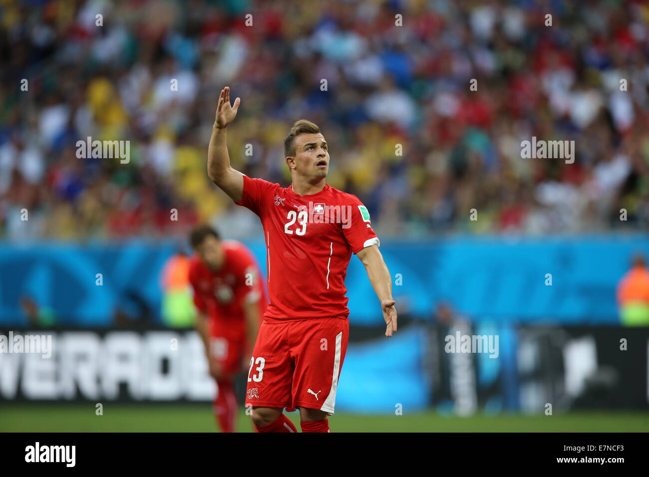 Xherdan Shaqiri of Switzerland. France v Switzerland. FIFA World Cup Brazil 2014.  Fonte Nova stadium, 20 June 2014 Stock Photo