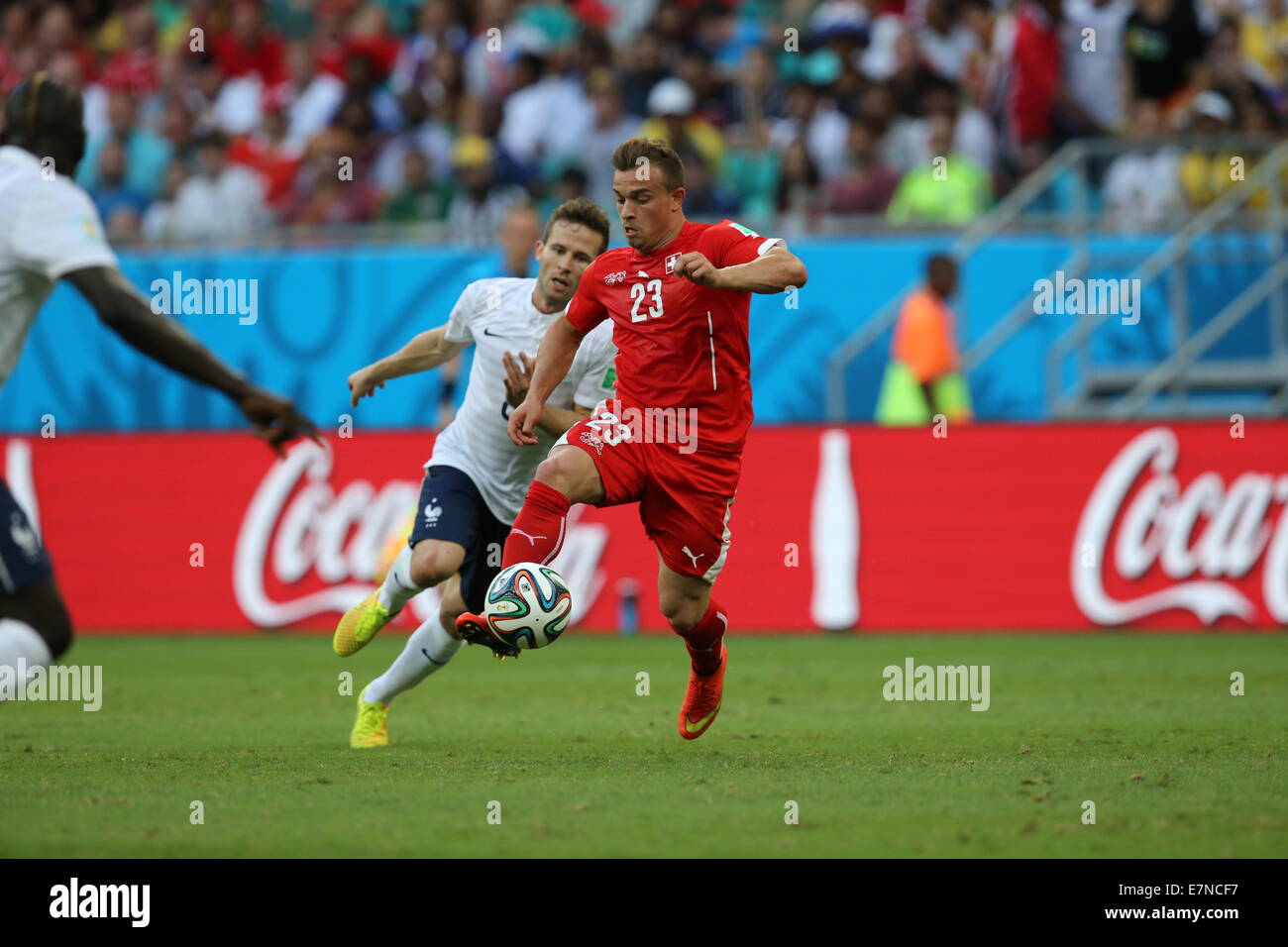 Xherdan Shaqiri of Switzerland.  France v Switzerland. FIFA World Cup Brazil 2014.  Fonte Nova stadium, 20 June 2014 Stock Photo