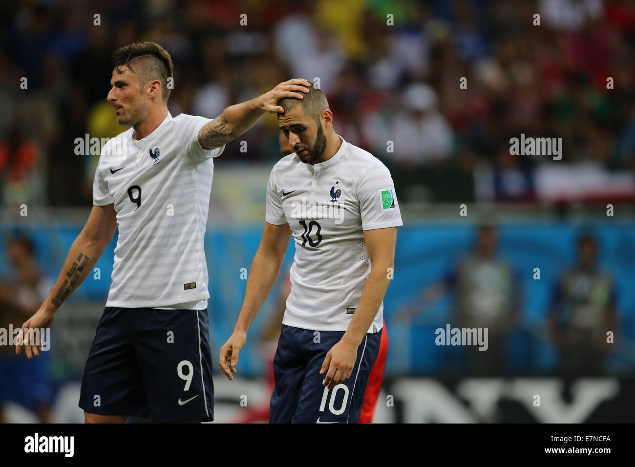 Olivier Giroud of France. France v Switzerland. FIFA World Cup Brazil 2014.  Fonte Nova stadium, 20 June 2014 Stock Photo