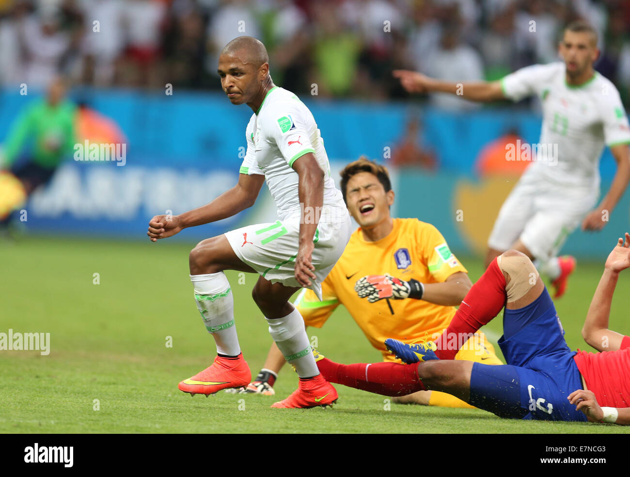 Yacine Brahimi. South Korea v Algeria, group match. FIFA World Cup 2014 Brazil. Beira-Rio stadium, Porto Alegre. 22 June 2014 Stock Photo