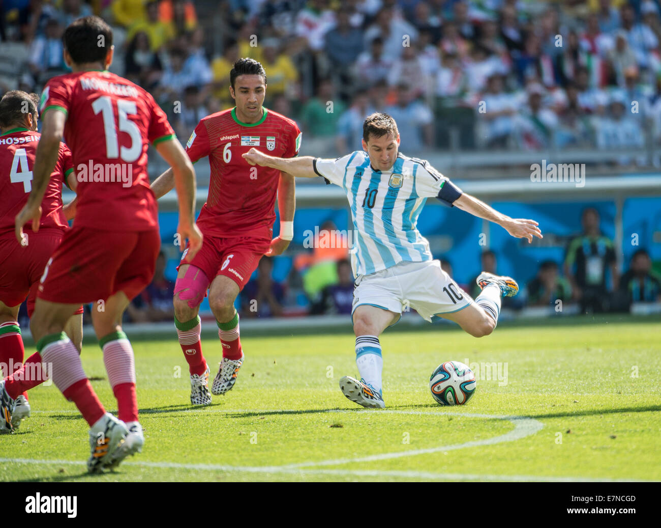 Lionel Messi. Argentina v Iran. FIFA World Cup 2014 Brazil. Mineirao stadium, Belo Horizonte. 21 June 2014. Stock Photo