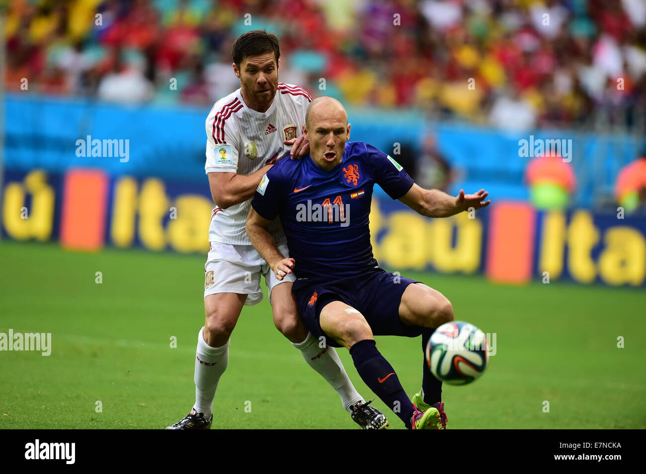 Arjen Robben. Salvador BA 13 jun 2014. Jogo 03 Holanda VS Espanha. Spain v Holland. World Cup 2014. Fonte Nova stadium, Bahia, B Stock Photo