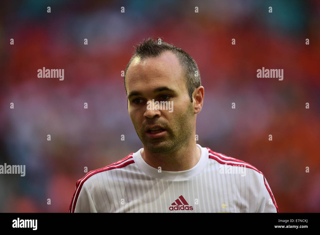 Andres Iniesta. Salvador BA 13 jun 2014. Jogo 03 Holanda VS Espanha. Spain v Holland. World Cup 2014. Fonte Nova stadium, Bahia, Stock Photo