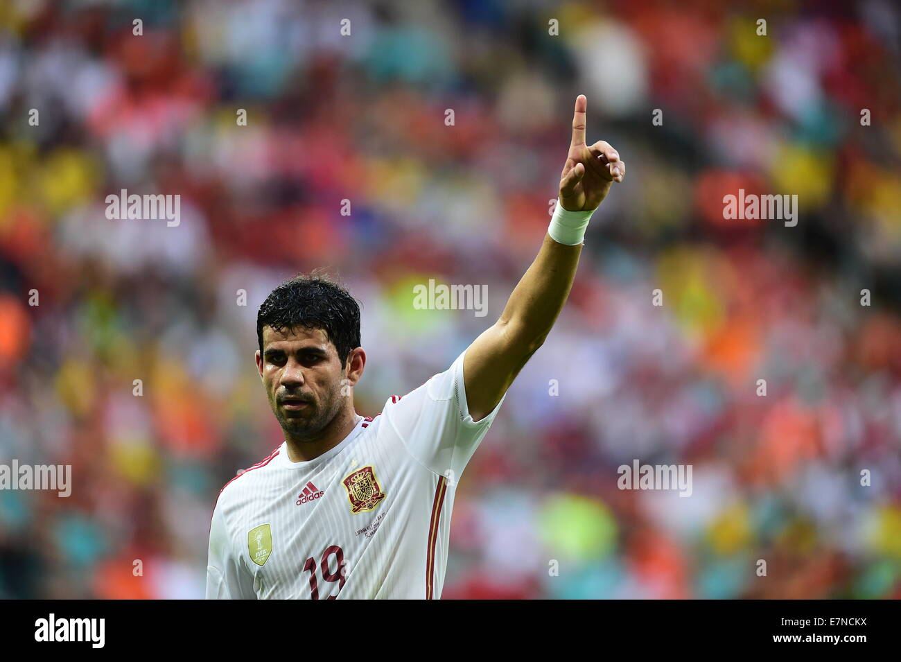Diego Costa. Salvador BA 13 jun 2014. Jogo 03 Holanda VS Espanha. Spain v Holland. World Cup 2014. Fonte Nova stadium, Bahia, Br Stock Photo