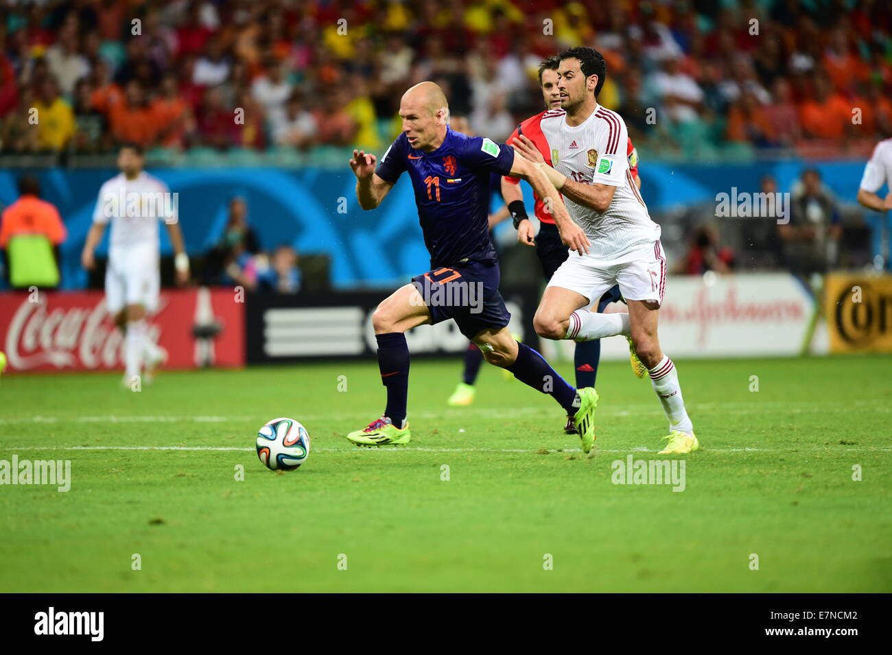 Arjen Robben. Salvador BA 3 jun 2014. Holanda VS Espanha ( jogo 03 ) Spain v  Holland. World Cup 2014. Fonte Nova stadium, Bahia Stock Photo - Alamy