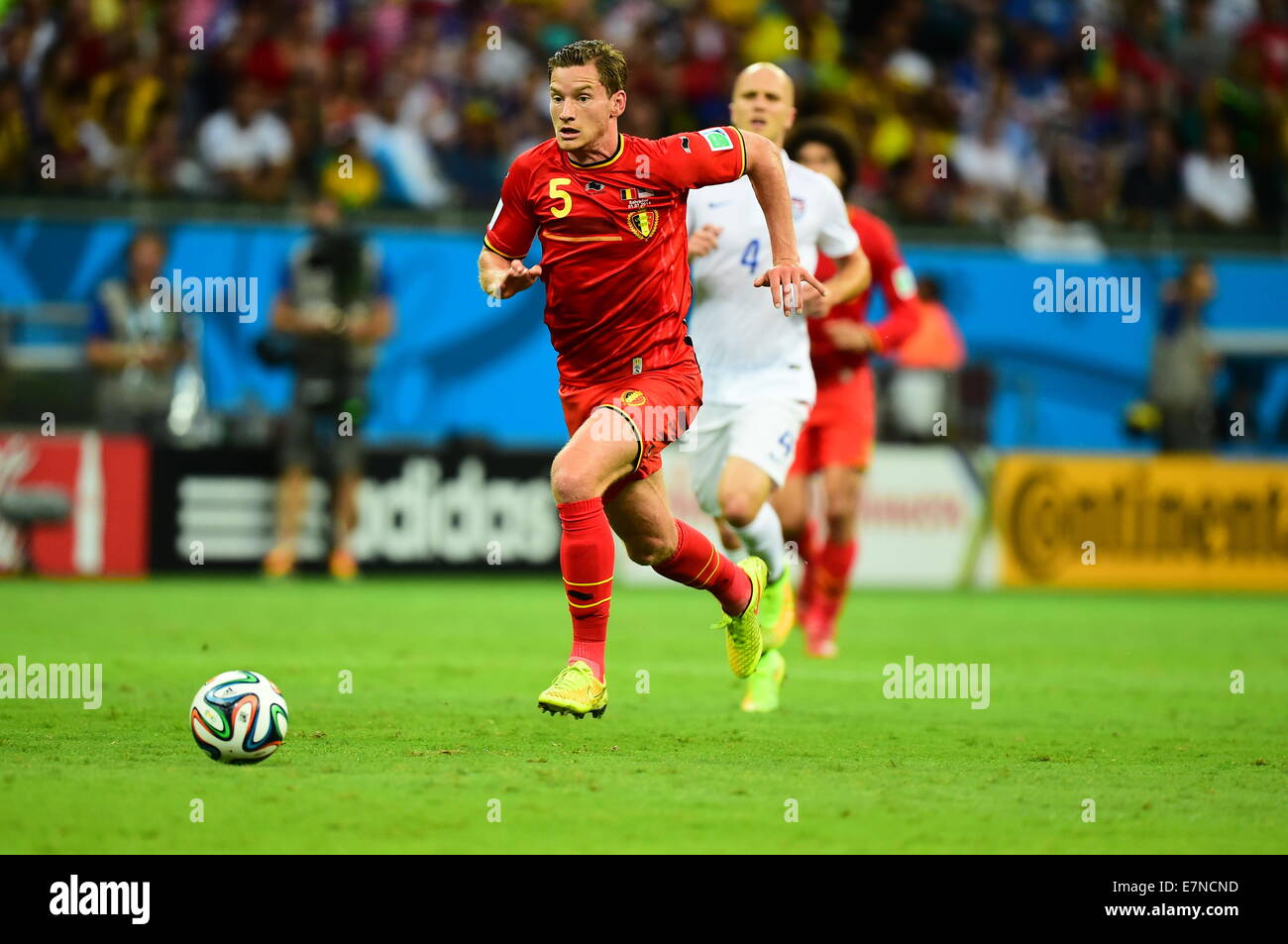 Jan VERTONGHEN. Belgium v USA, round of 16. FIFA World Cup 2014 Brazil. Fonte Nova stadium Salvador. 01 July 2014 Stock Photo
