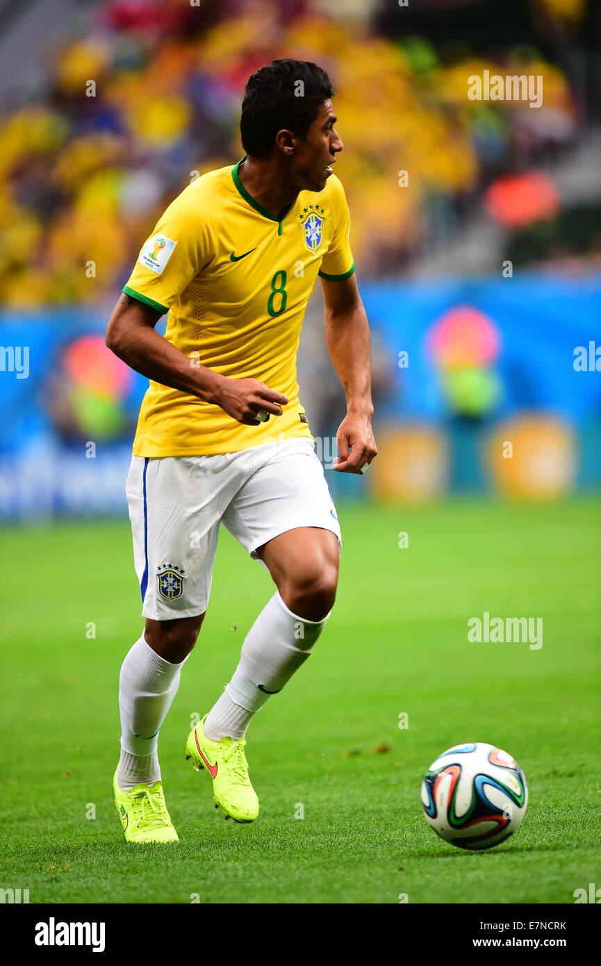 Paulinho. Brazil v Cameroon, group match. FIFA World Cup Brazil 2014. National stadium, Brasilia. 23 June 2014 Stock Photo