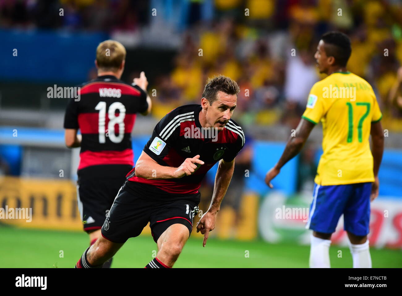 Miroslav KLOSE Brazil v Germany. Semi-final FIFA World Cup Brazil 2014. Mineirao stadium, Belo Horizonte. 08 July 2014. Stock Photo