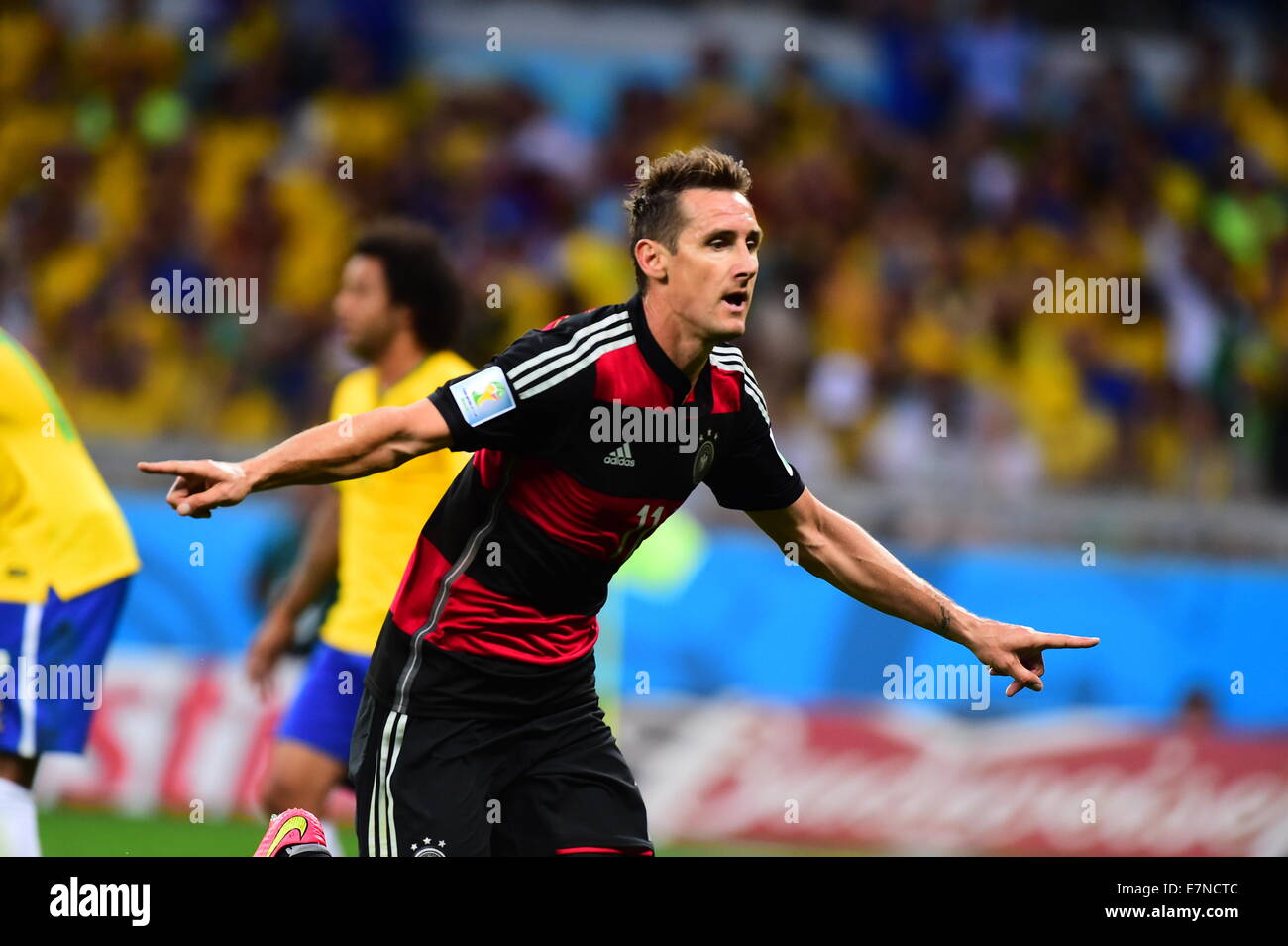 Miroslav KLOSE. Brazil v Germany. Semi-final FIFA World Cup Brazil 2014. Mineirao stadium, Belo Horizonte. 08 July 2014. Stock Photo