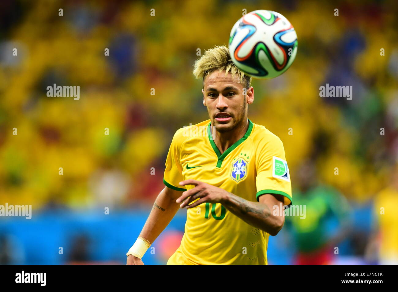 Neymar. Brazil v Cameroon, group match. FIFA World Cup Brazil 2014. National stadium, Brasilia. 23 June 2014 Stock Photo
