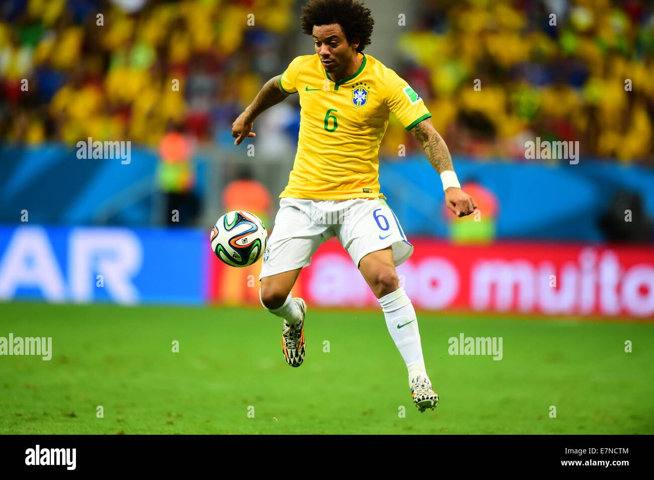 Marcelo. Brazil v Cameroon, group match. FIFA World Cup Brazil 2014. National stadium, Brasilia. 23 June 2014 Stock Photo