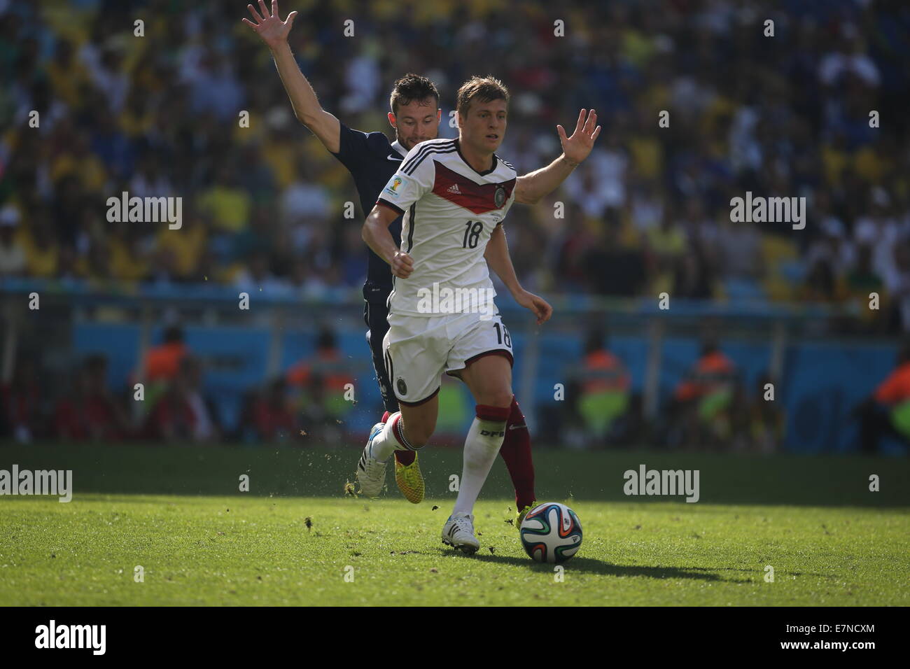 Lukas Podolski. France v Germany, quarter-final. FIFA World Cup Brazil 2014. 4 July 2014 Stock Photo