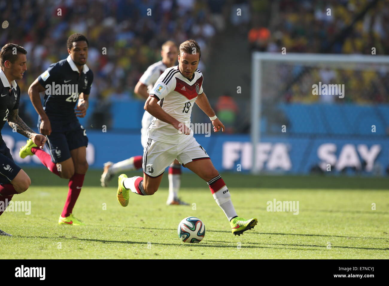 Mario Goetze.  France v Germany, quarter-final. FIFA World Cup Brazil 2014. 4 July 2014 Stock Photo
