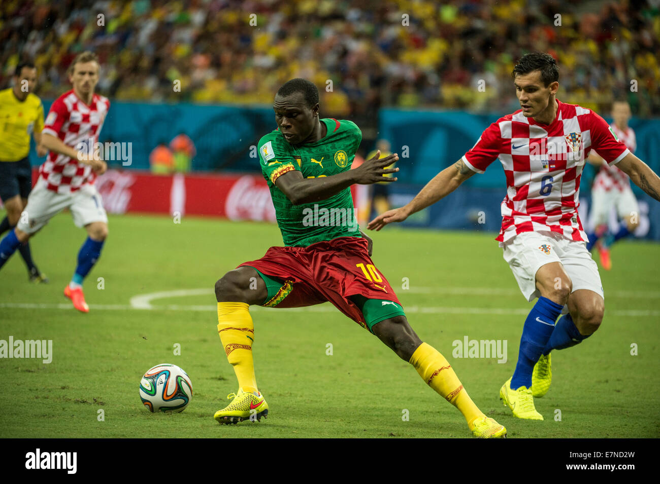 Vincent Aboubakar. Croatia v Cameroon. Group match. FIFA World Cup 2014 Brazil. Arena Amazonia, Manaus. 18 Jun 2014. Stock Photo