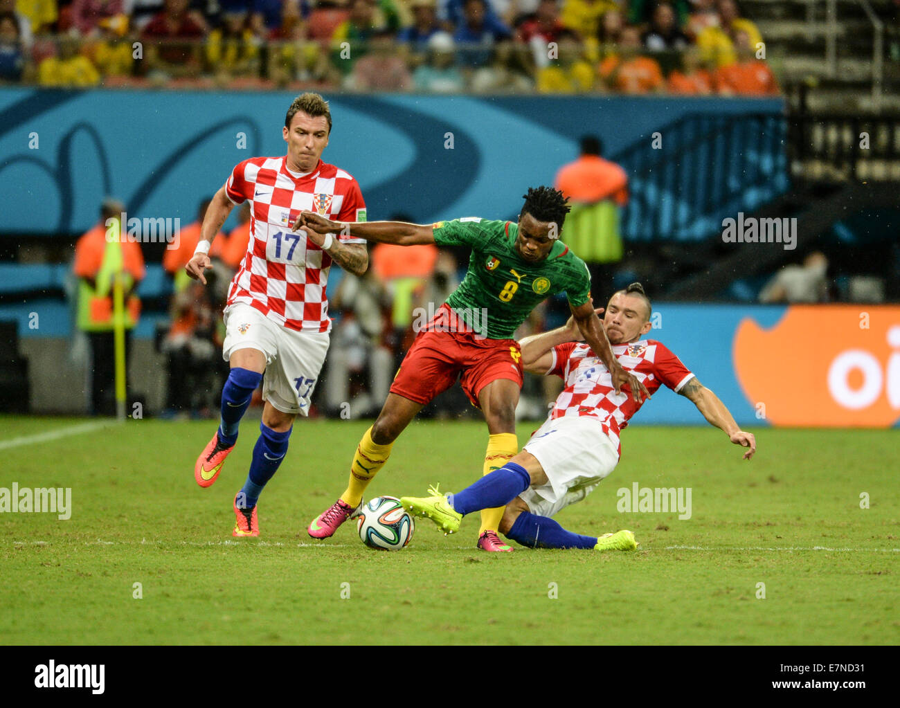 Benjamin Moukandjo. Croatia v Cameroon. Group match. FIFA World Cup 2014 Brazil. Arena Amazonia, Manaus. 18 Jun 2014. Stock Photo