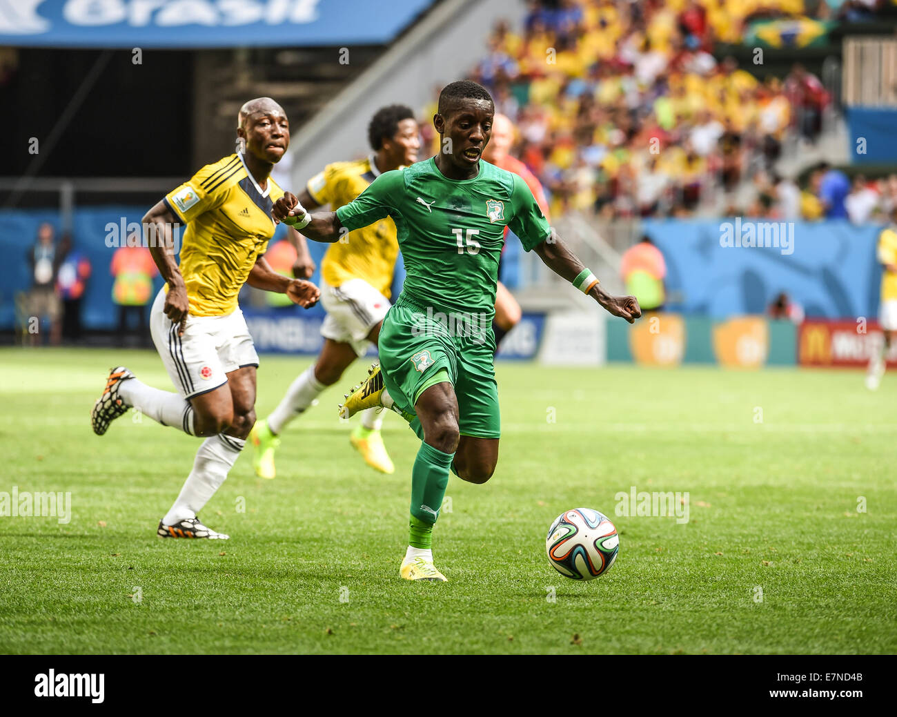 Max Gradel. Colombia v Ivory Coast. Group match. FIFA World Cup 2014 Brazil. National stadium, Brasilia. 19 Jun 2014. Stock Photo