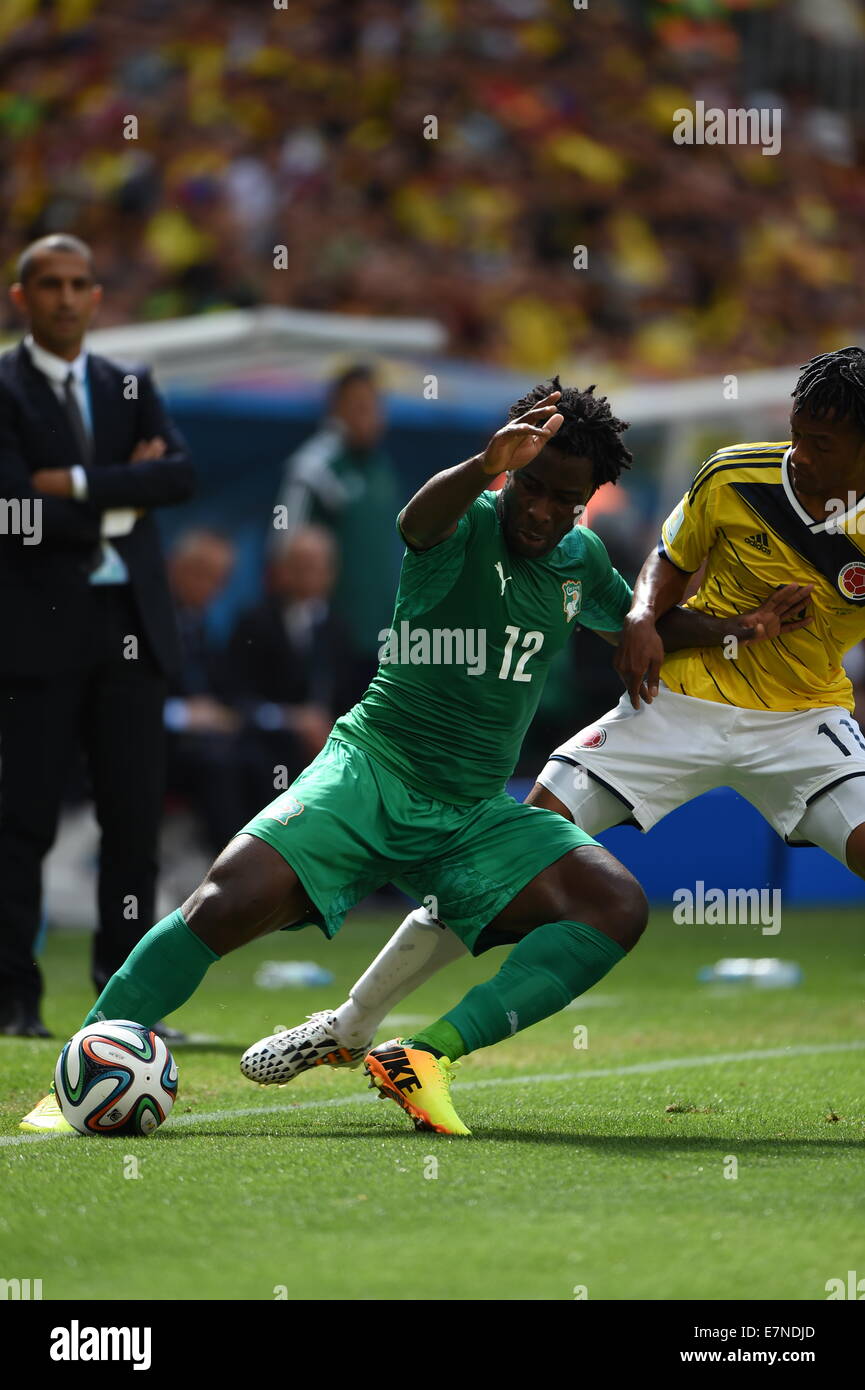 Wilfried Bony. Colombia v Ivory Coast. Group match. FIFA World Cup 2014 Brazil. National stadium, Brasilia. 19 Jun 2014. Stock Photo