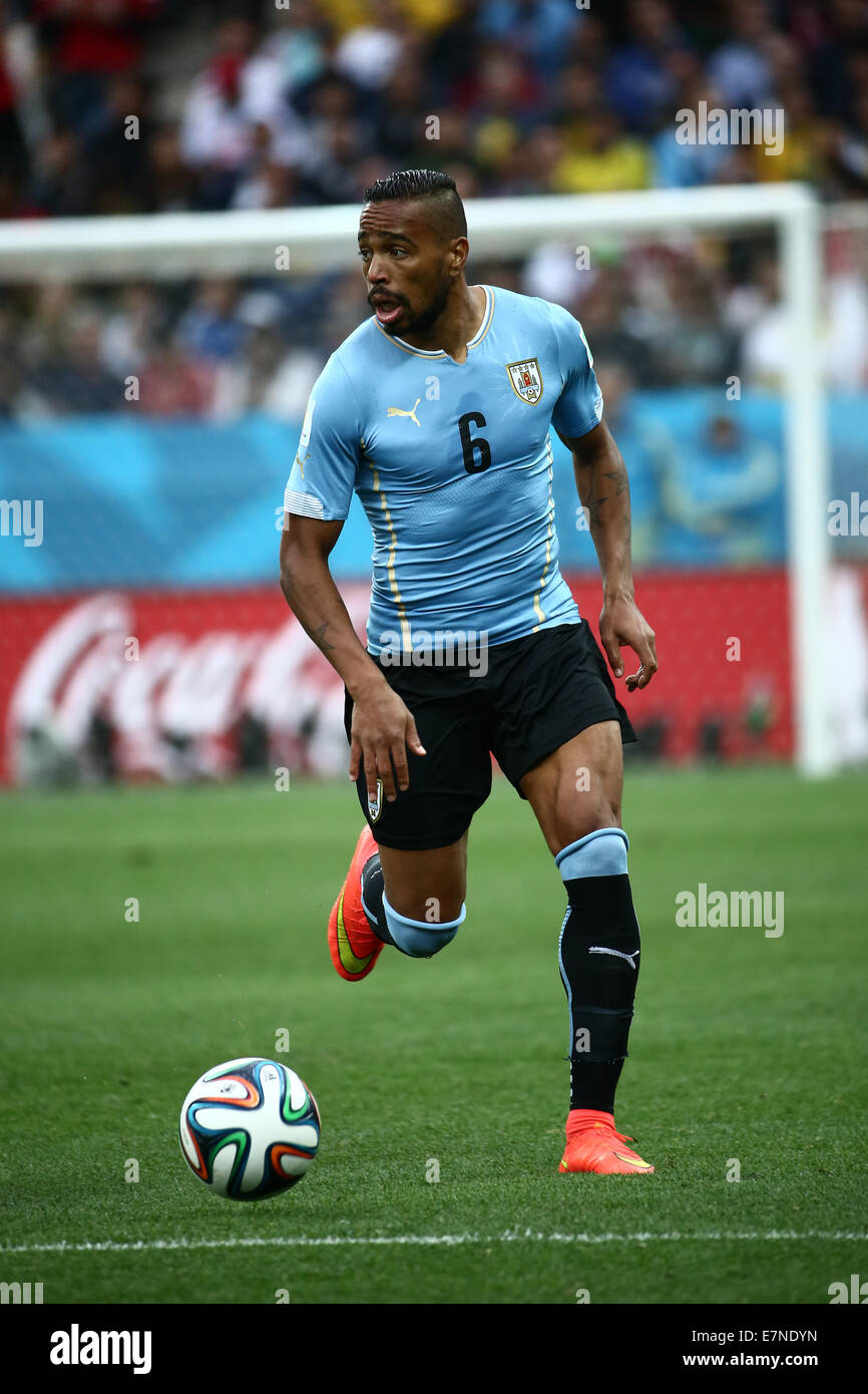 Alvaro Pereira. Uruguay v England, group match. FIFA World Cup 2014. Arena de Sao Paulo, Sao Paulo. 19 Jun 2014 Stock Photo