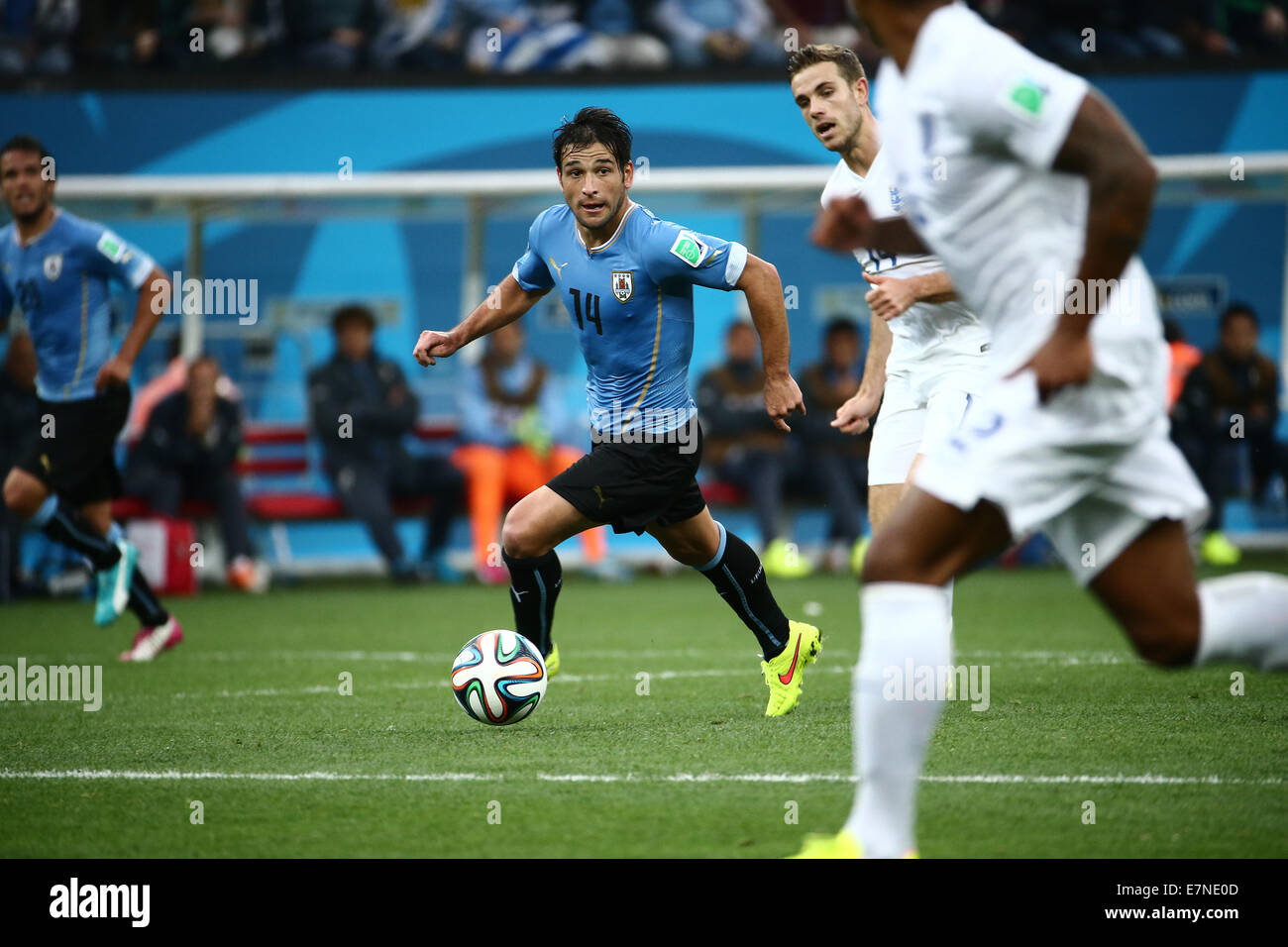 Nicolas Lodeiro. Uruguay v England, group match. FIFA World Cup 2014. Arena de Sao Paulo, Sao Paulo. 19 Jun 2014 Stock Photo