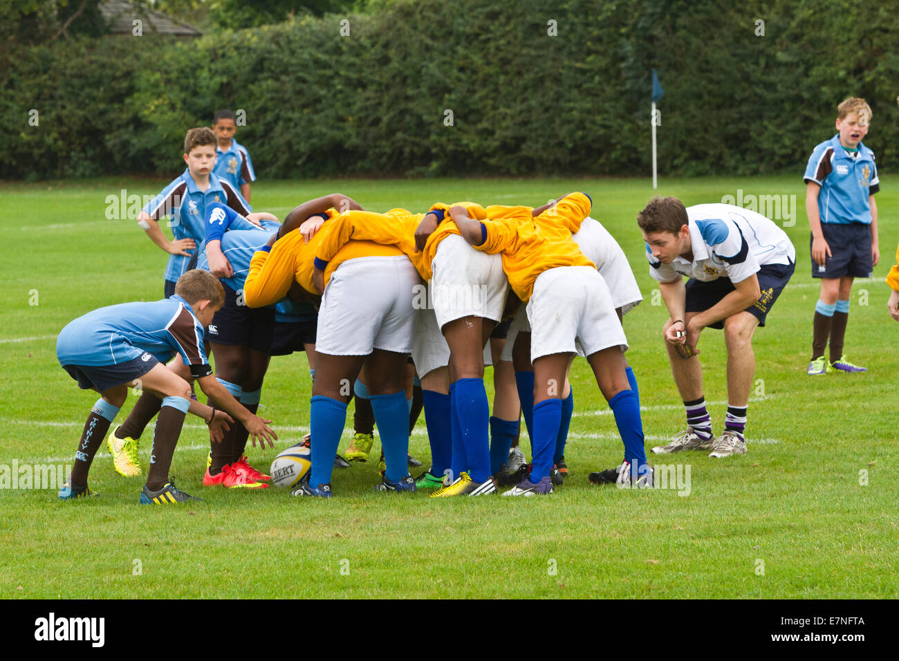 school children playing rugby in the United Kimgdom Stock Photo ...