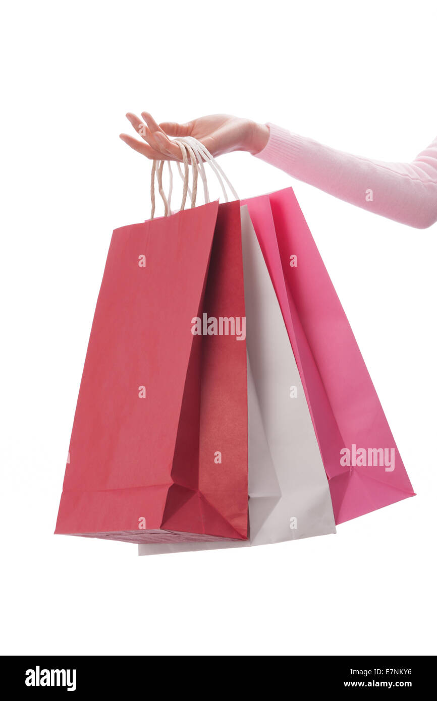 Woman holding shopping bag Stock Photo