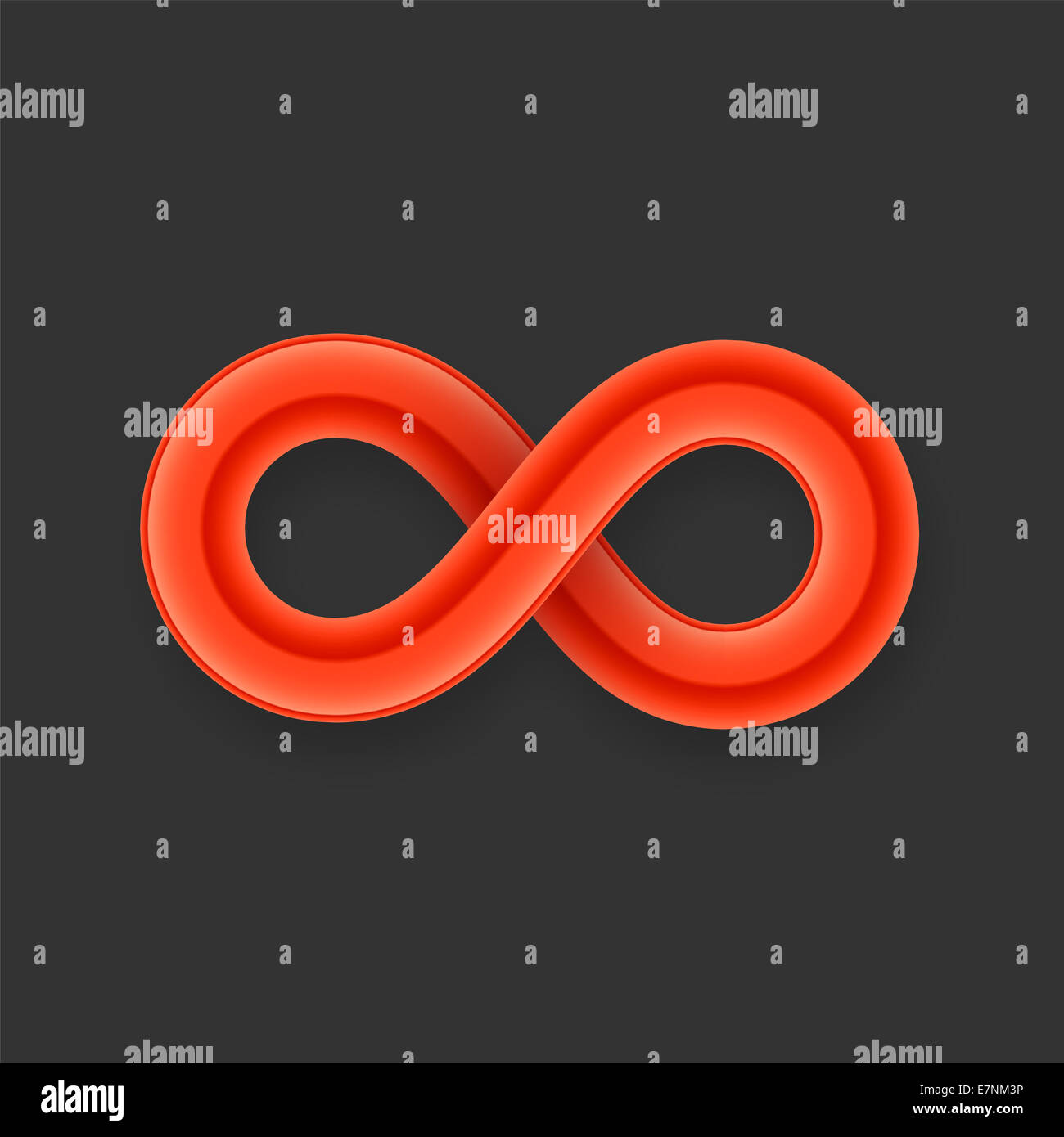 Red infinity symbol icon from glossy wire with shadow Stock Photo