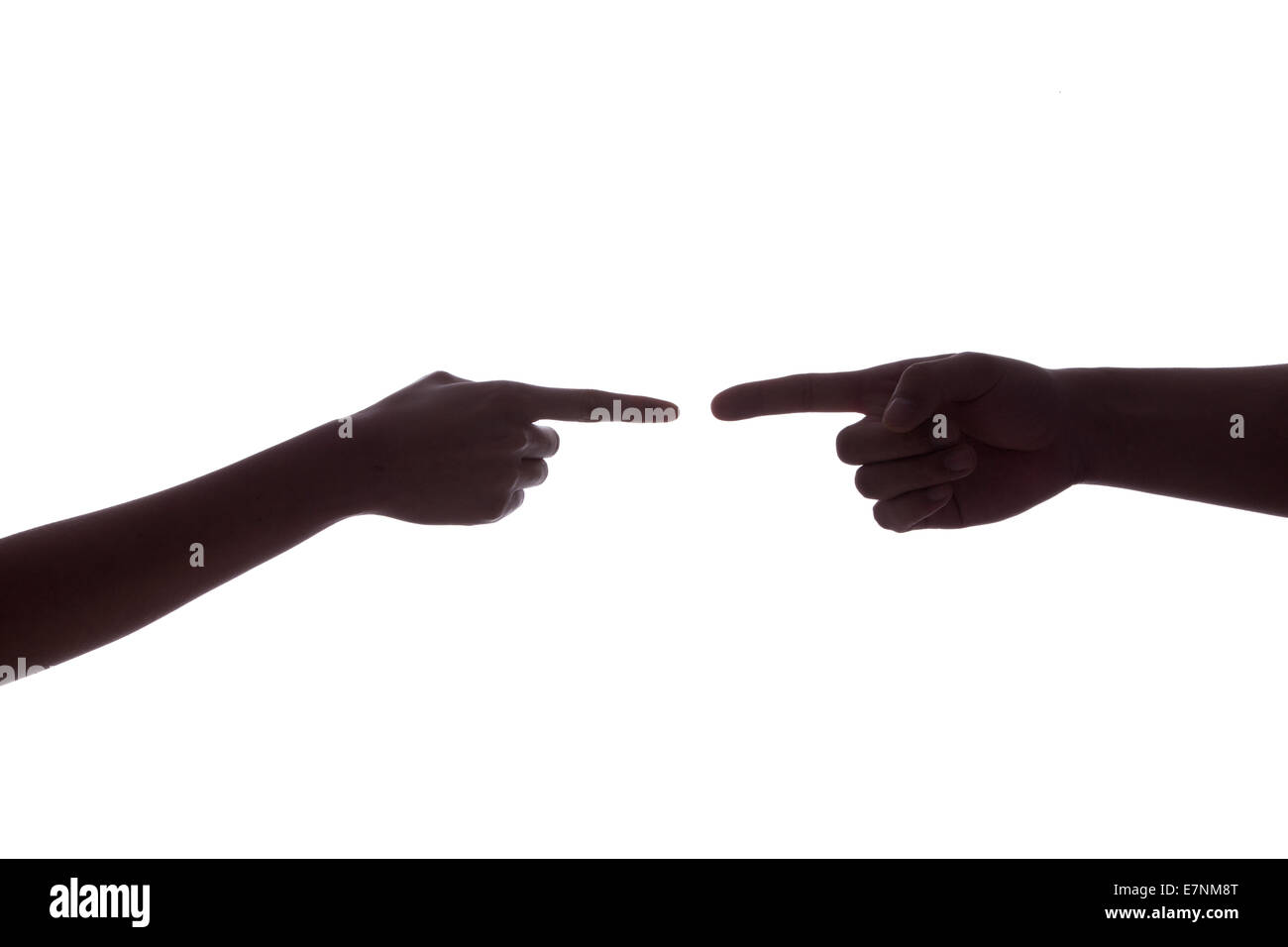 Two hands touching silhouette hi-res stock photography and images - Alamy