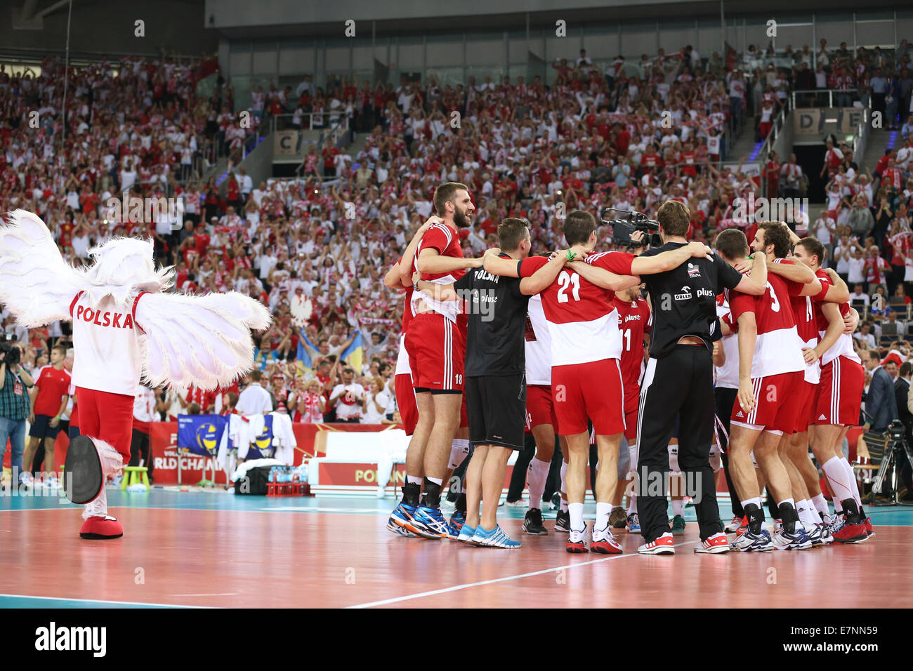 Lodz, Poland. 18th Sep, 2014. Poland team group (POL) Volleyball