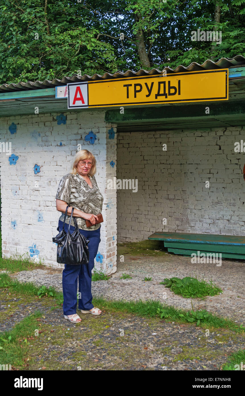 Vintage Village Bus Stop Sign High Resolution Stock Photography and ...