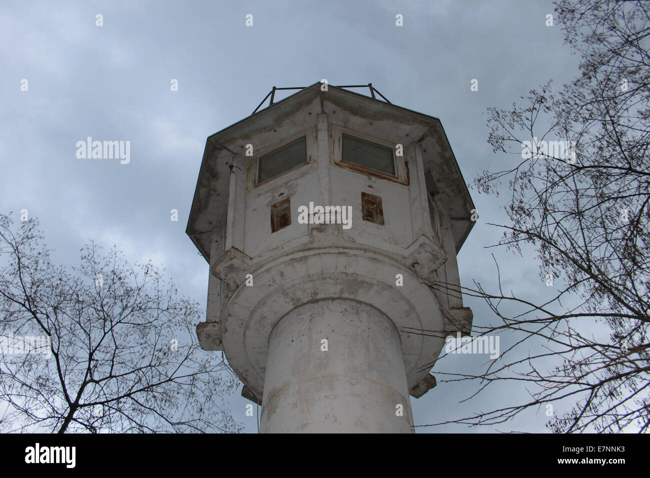 GDR lookout tower in Berlin Stock Photo