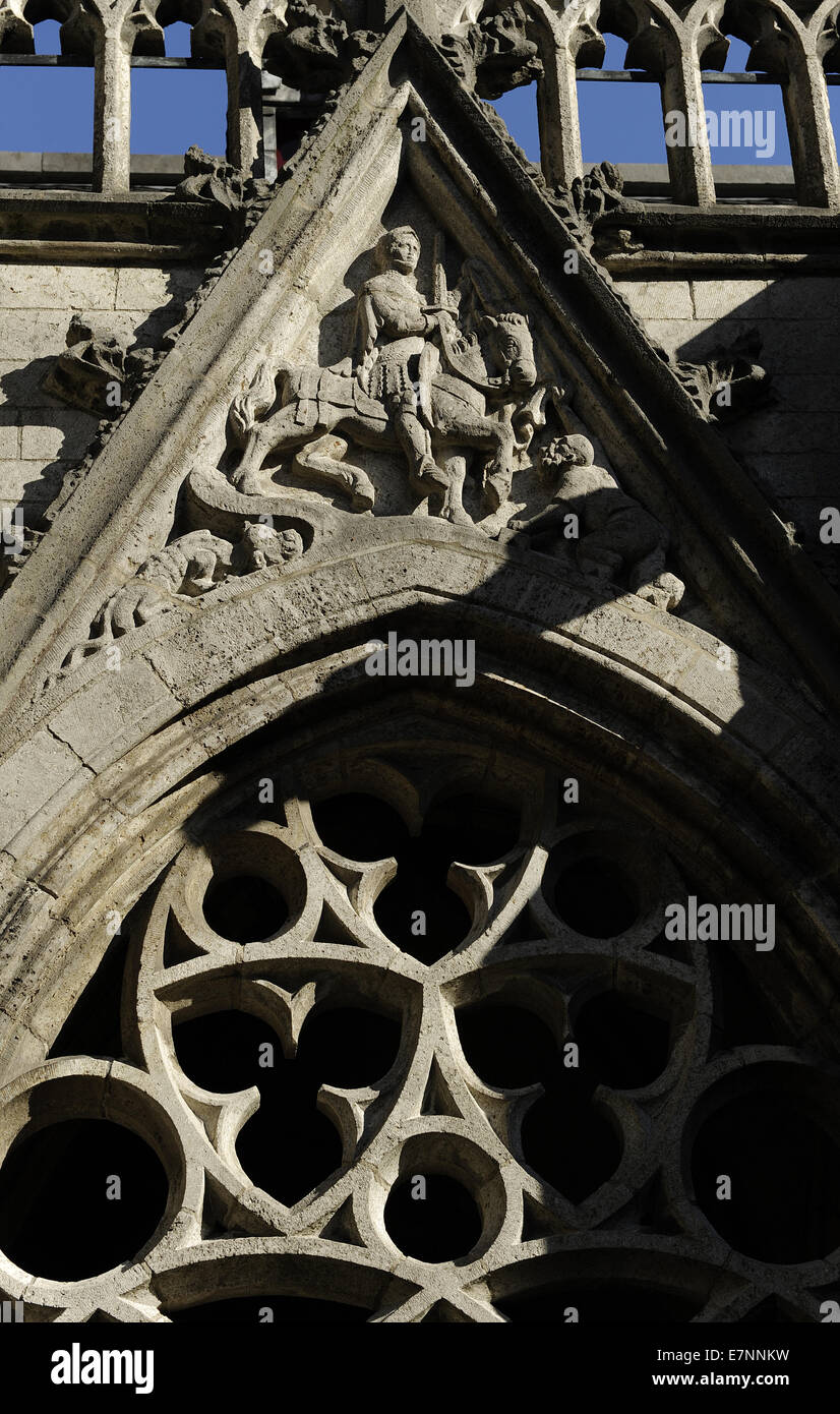Netherlands. Utrecht. St. Martin's Cathedral. French Gothic.  Cloister, 15th century. Detail. Stock Photo