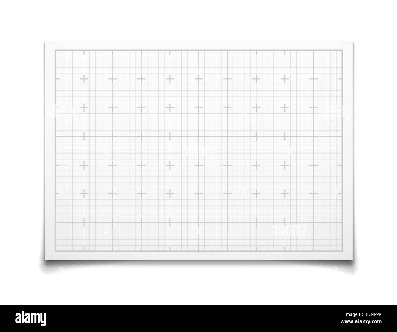 White isolated square grid with shadow Stock Photo